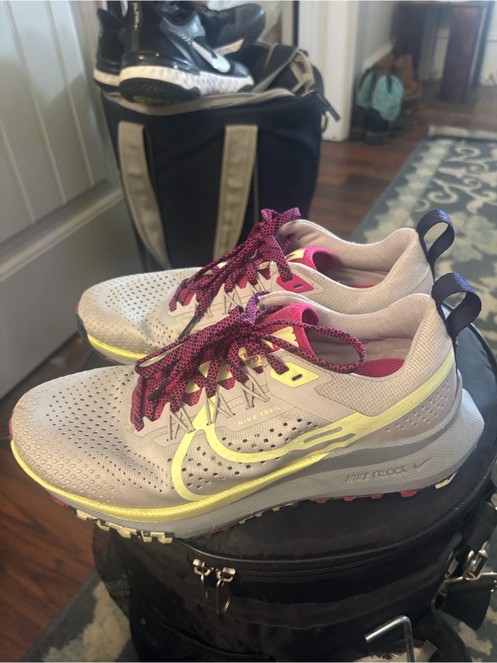 Nike Women’s Sneakers - Light Gray, Burgundy, Yellow